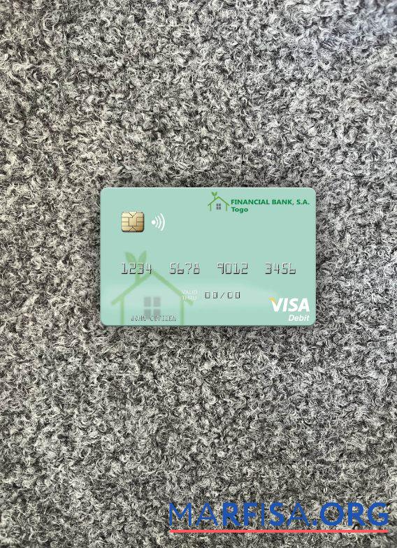 Blank Togo Financial Bank visa debit card photolook front template